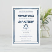 Ster van David Aangepaste Foto B'nai Bat Bar Mitzv Kaart (Staand voorkant)