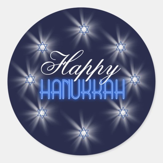 Ster van David Array Blue SDAB Ronde Sticker (Voorkant)