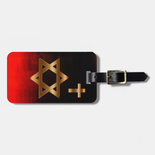Ster van David Bagagelabel (Voorkant horizontaal)