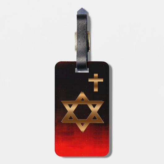 Ster van David Bagagelabel (Achterkant verticaal)