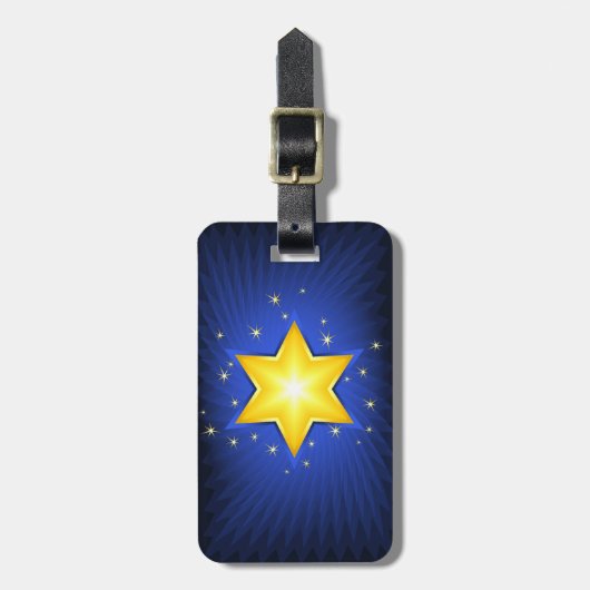 Ster van David Bagagelabel (Voorkant verticaal)