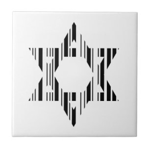 STER VAN DAVID BAR CODE Jodendom Patroonontwerp Tegeltje