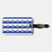 Ster van David Bar Mitzvah blauw en wit gebruik Bagagelabel (Achterkant horizontaal)