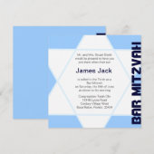 Ster van David Bar Mitzvah - blauw & wit Kaart (Voorkant / Achterkant)
