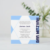 Ster van David Bar Mitzvah - blauw & wit Kaart (Staand voorkant)