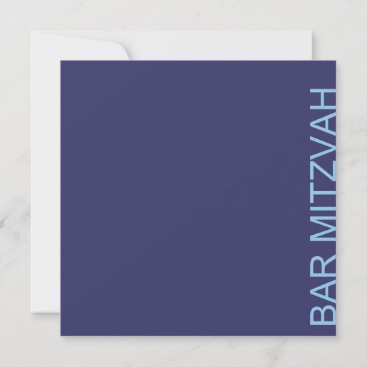Ster van David Bar Mitzvah - Donkerblauw & wit Kaart (Achterkant)