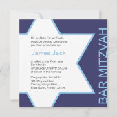 Ster van David Bar Mitzvah - Donkerblauw & wit Kaart (Voorkant)