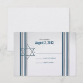 Ster van David Bar Mitzvah RSVP Kaartje (Voorkant / Achterkant)