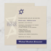 Ster van David Bar Mitzvah Uitnodiging (Voorkant / Achterkant)