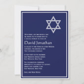 Ster van David Bar Mitzvah Uitnodiging Lichtende S (Voorkant)