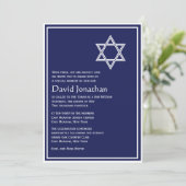 Ster van David Bar Mitzvah Uitnodiging Lichtende S (Staand voorkant)