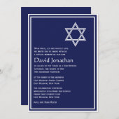 Ster van David Bar Mitzvah Uitnodiging Lichtende S (Voorkant / Achterkant)