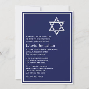 Ster van David Bar Mitzvah Uitnodiging Lichtende S