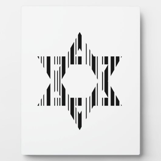STER VAN DAVID BARCODE Jodendom Patroon Ontwerp Fotoplaat (Voorkant)