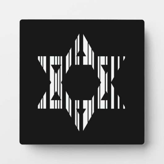 STER VAN DAVID BARCODE Jodendom Patroon Ontwerp Fotoplaat (Voorkant)