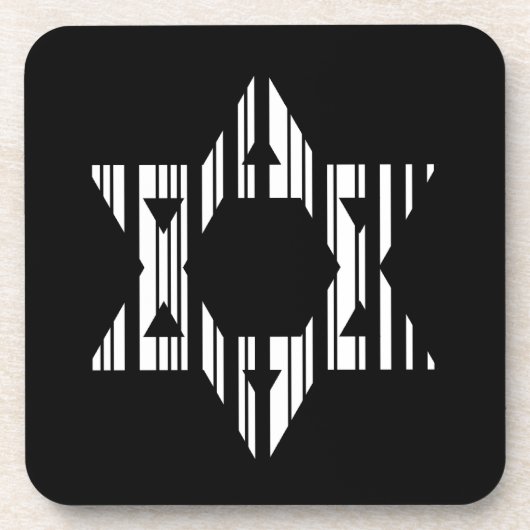STER VAN DAVID BARCODE Jodendom Patroonontwerp Bier Onderzetter (Voorkant)