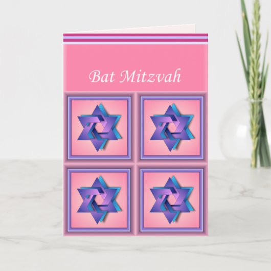 Ster van David Bat Mitzvah Kaart (Voorkant)