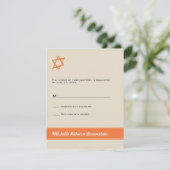 Ster van David Bat Mitzvah Reply Invitation RSVP Kaartje (Staand voorkant)