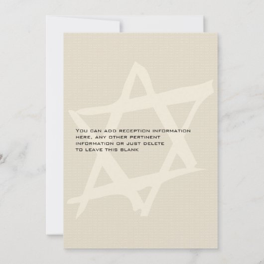 Ster van David Bat Mitzvah Uitnodiging (Achterkant)