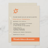 Ster van David Bat Mitzvah Uitnodiging (Voorkant / Achterkant)