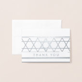 Ster van David Bedankt Opmerking Elegant Modern Ge Folie Kaarten (Voorkant met envelop)