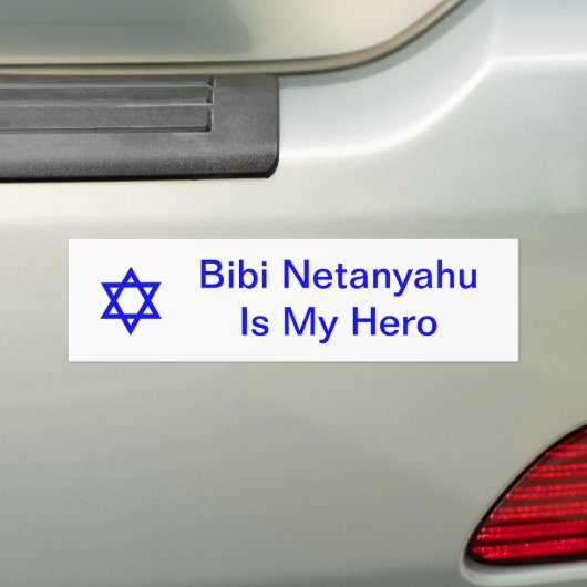 Ster van David, Bibi Netanyahu is mijn Hero Bumpersticker (Op auto)