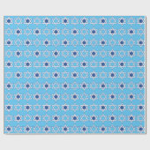 Ster van David Blauw/Wit Inpakpapier (Vlak)