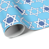 Ster van David Blauw/Wit Inpakpapier (Rol Hoek)