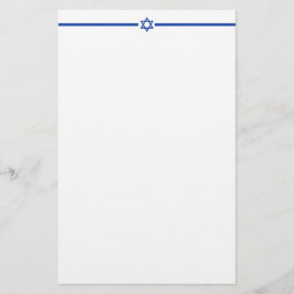 Ster van David Blue 5.5 bij halve letter van 8,5 i Briefpapier