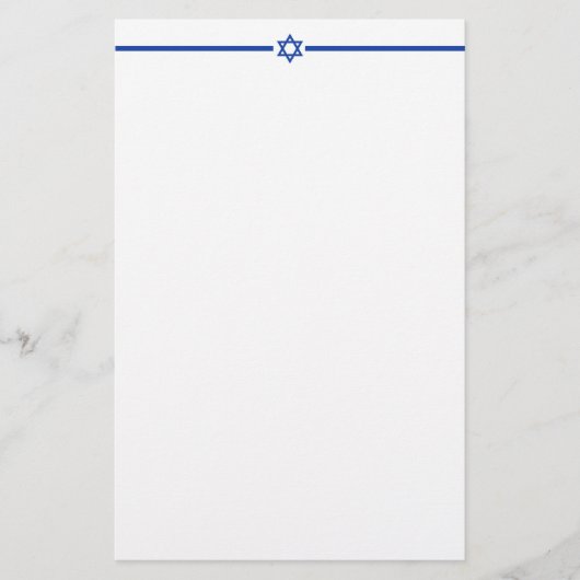 Ster van David Blue 5.5 bij halve letter van 8,5 i Briefpapier (Voorkant)