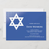 Ster van David Blue Bar Mitzvah Uitnodiging (Voorkant)