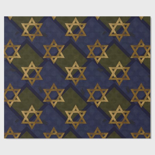 Ster van David Blue Cadeaupapier (Vlak)