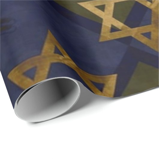 Ster van David Blue Cadeaupapier (Rol Hoek)
