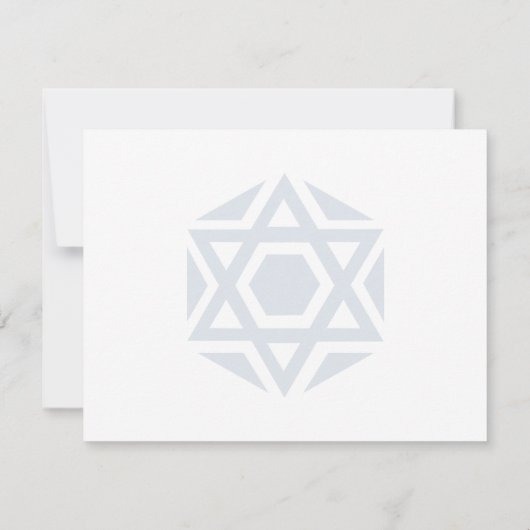 Ster van David Blue Dank je Notitiekaartje (Achterkant)