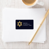 Ster van David Blue en Gold accent adresetiketten Etiket (Insitu)