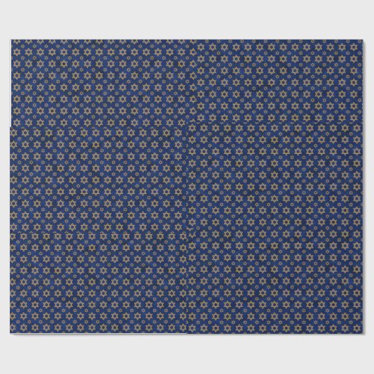 Ster van David Blue en Gold Wrapping Paper Cadeaupapier (Vlak)