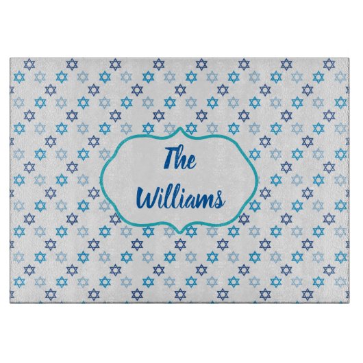 Ster van David Blue en White Snijplank (Voorkant)