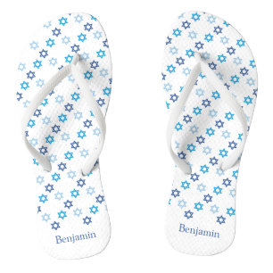 Ster van David Blue en White Teenslippers