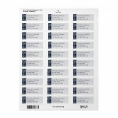 Ster van David Blue Gray Bar Mitzvah Mazel Tov Etiket (Full Sheet)