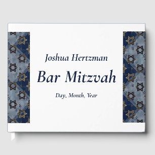Ster van David Blue Gray Bar Mitzvah Mazel Tov Gastenboek