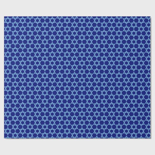 Ster van David Blue Hanukkah Wrapping Paper Cadeaupapier (Vlak)
