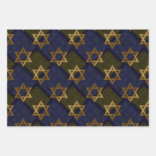 Ster van David Blue Inpakpapier Vel (Voorkant)