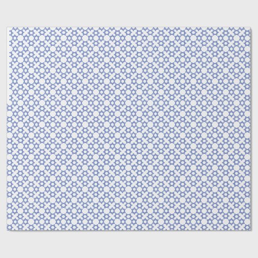 Ster van David Blue op White Hanukkah Gift Cadeaupapier (Vlak)