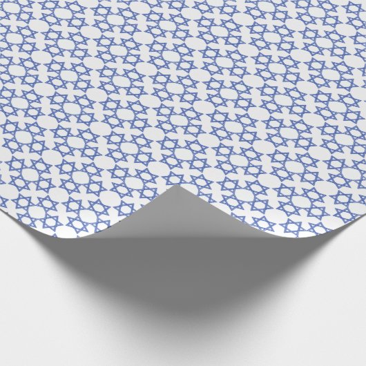 Ster van David Blue op White Hanukkah Gift Cadeaupapier (Hoek)