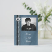 Ster van David Blue Photo Card Bedankkaart (Staand voorkant)