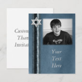 Ster van David Blue Photo Card Bedankkaart (Voorkant / Achterkant)