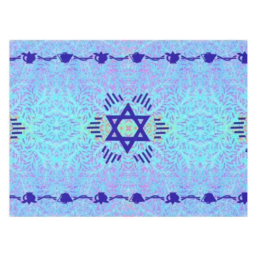 Ster van David Blue violet Tafelkleed (Voorkant (Horizontaal))