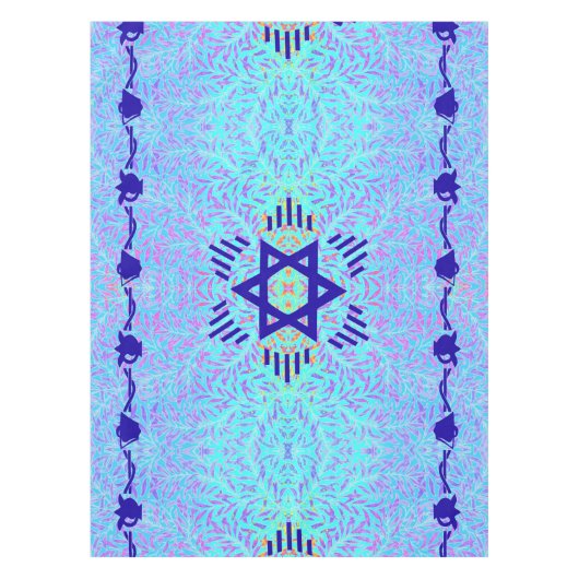 Ster van David Blue violet Tafelkleed (Voorkant)