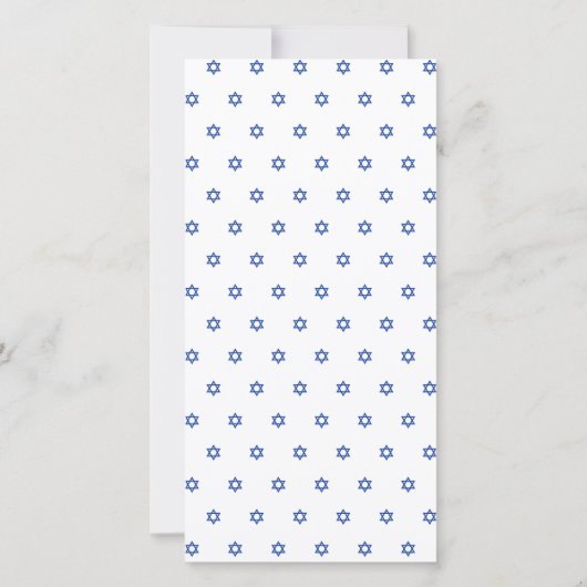 Ster van David Blue White Bedankkaart (Achterkant)