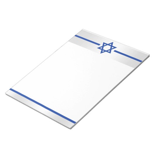  ster van David Blue White Satin Notitieblok (Schuin)